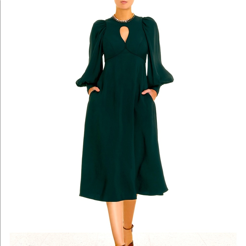 NWT Zimmerman Midi Keyhole Balloon Sleeve Dress